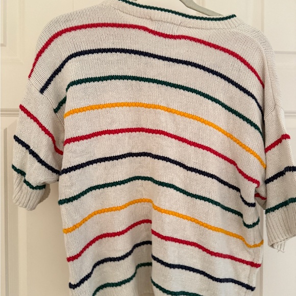 Vintage Winter Silks Striped Sweater - Medium - 80% Silk, 20% Cotton - Picture 3 of 4